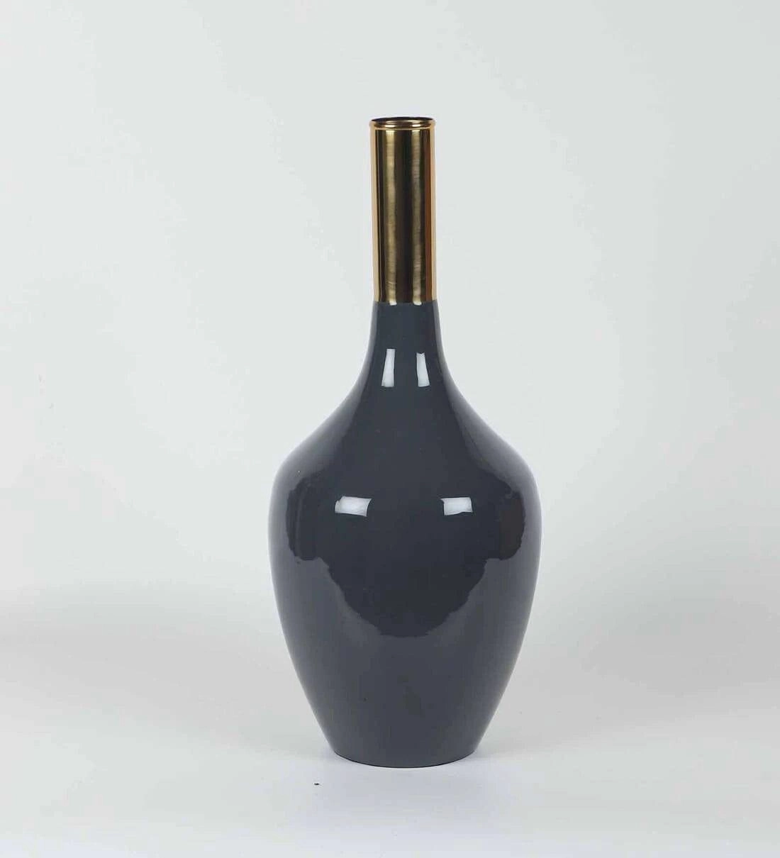 Deidra Dim Grey Brass Table Vase,