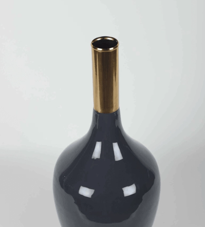 Deidra Dim Grey Brass Table Vase,