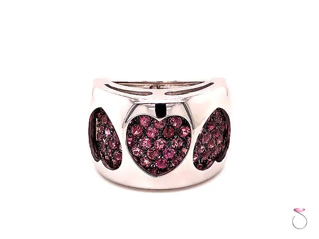 Designer Pink Tourmaline Convertible Hearts Ring By Assor Gioielli