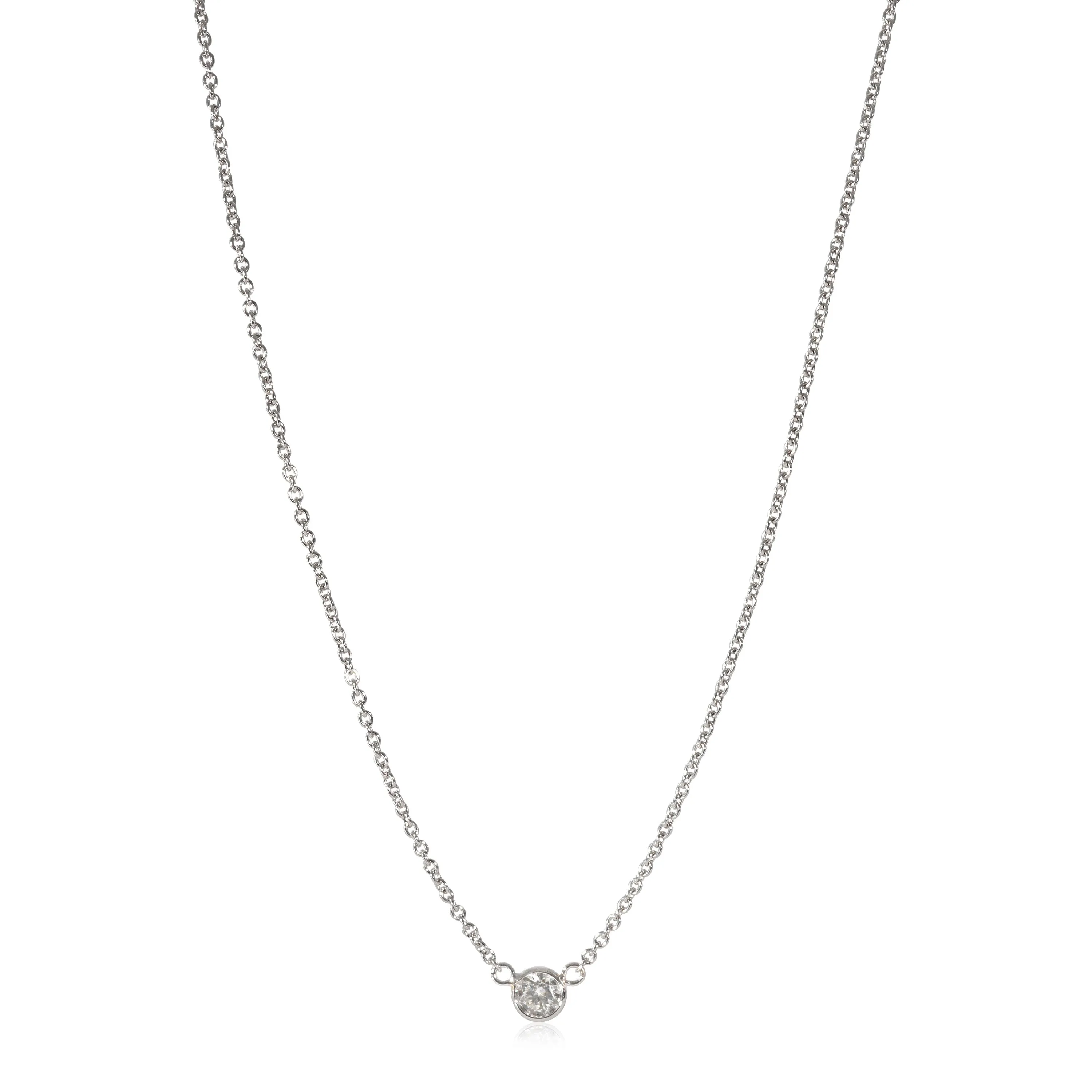 Diamond Bezel Set Necklace in 14K White Gold (0.24 CTW G/SI2)