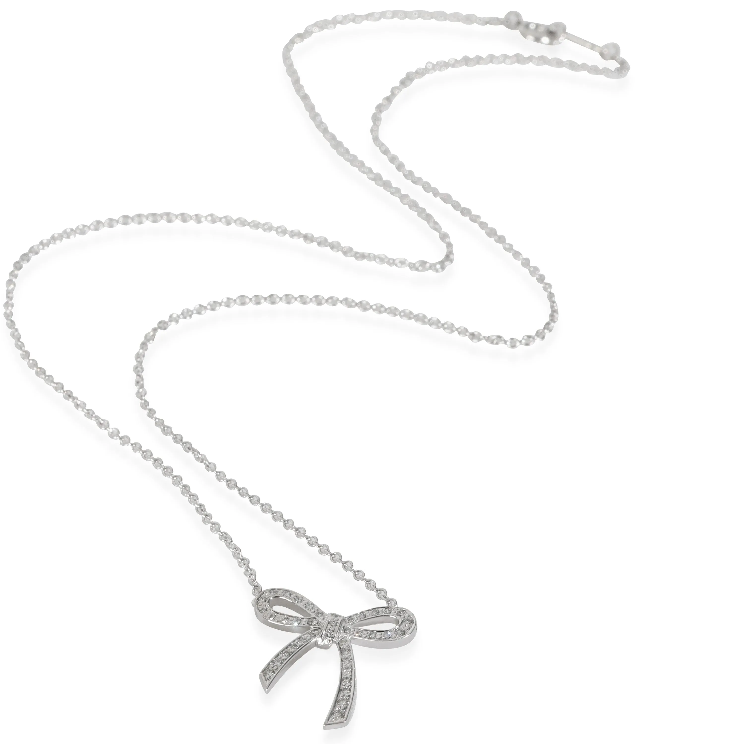 Diamond Bow Pendant in Platinum 0.27 CTW