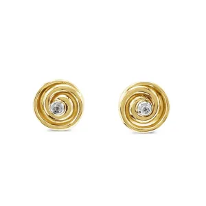 Diamond Earrings - Two Colour 18ct Gold