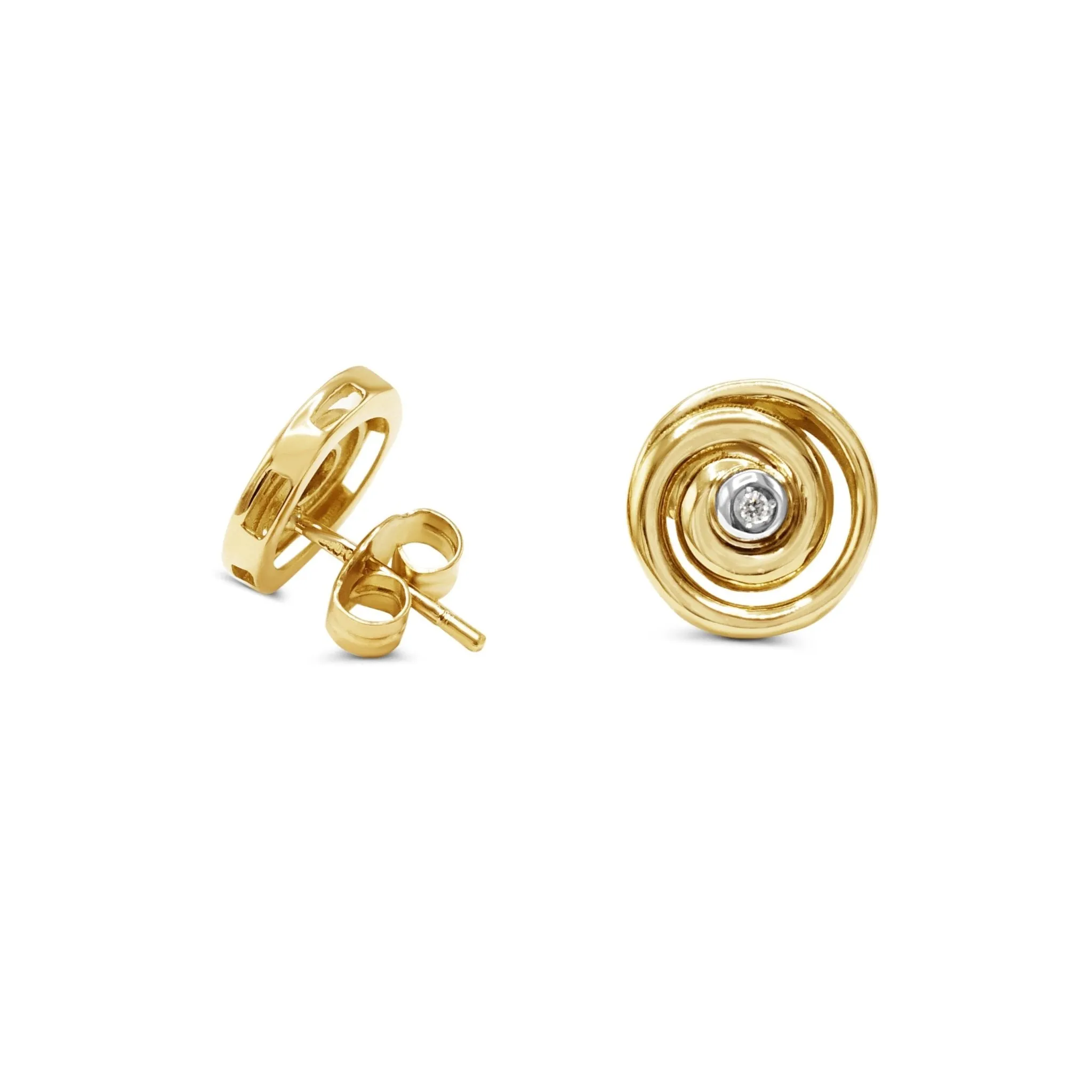 Diamond Earrings - Two Colour 18ct Gold