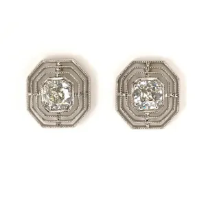 Diamond Octagonal Merry Widow Earrings