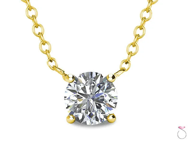 Diamond Solitaire Pendant 1/4ct with Chain in 14K Gold