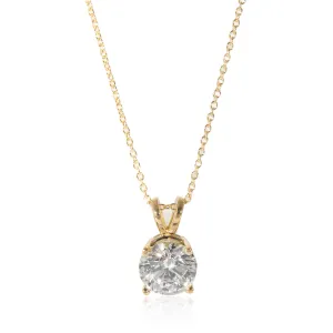 Diamond Solitaire Pendant in 18K Yellow Gold (1.66 CTW)