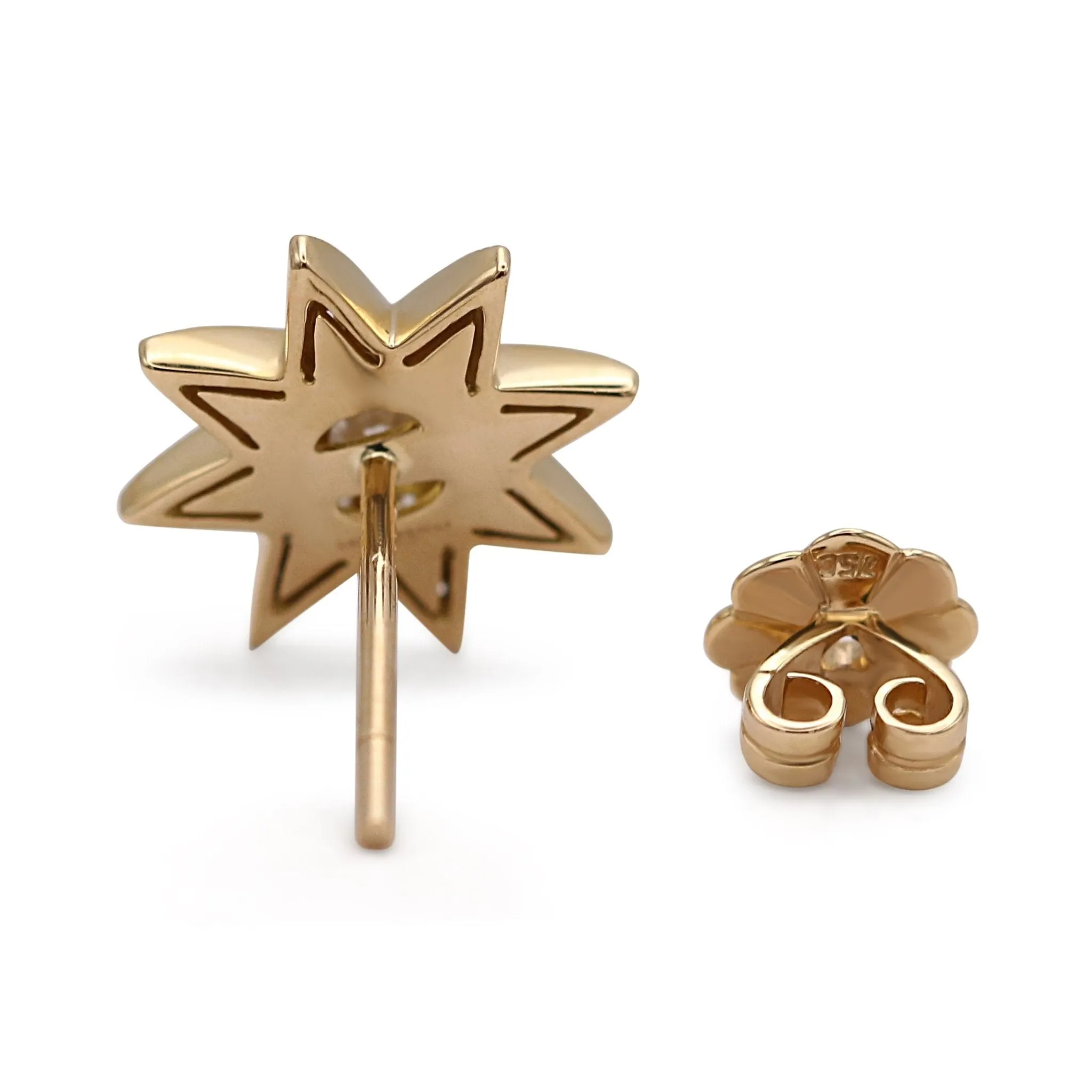 Diamond Star Studs - 18ct Yellow Gold