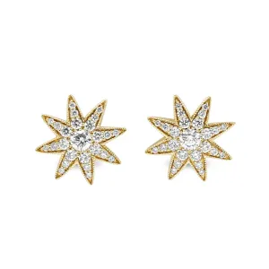 Diamond Star Studs - 18ct Yellow Gold