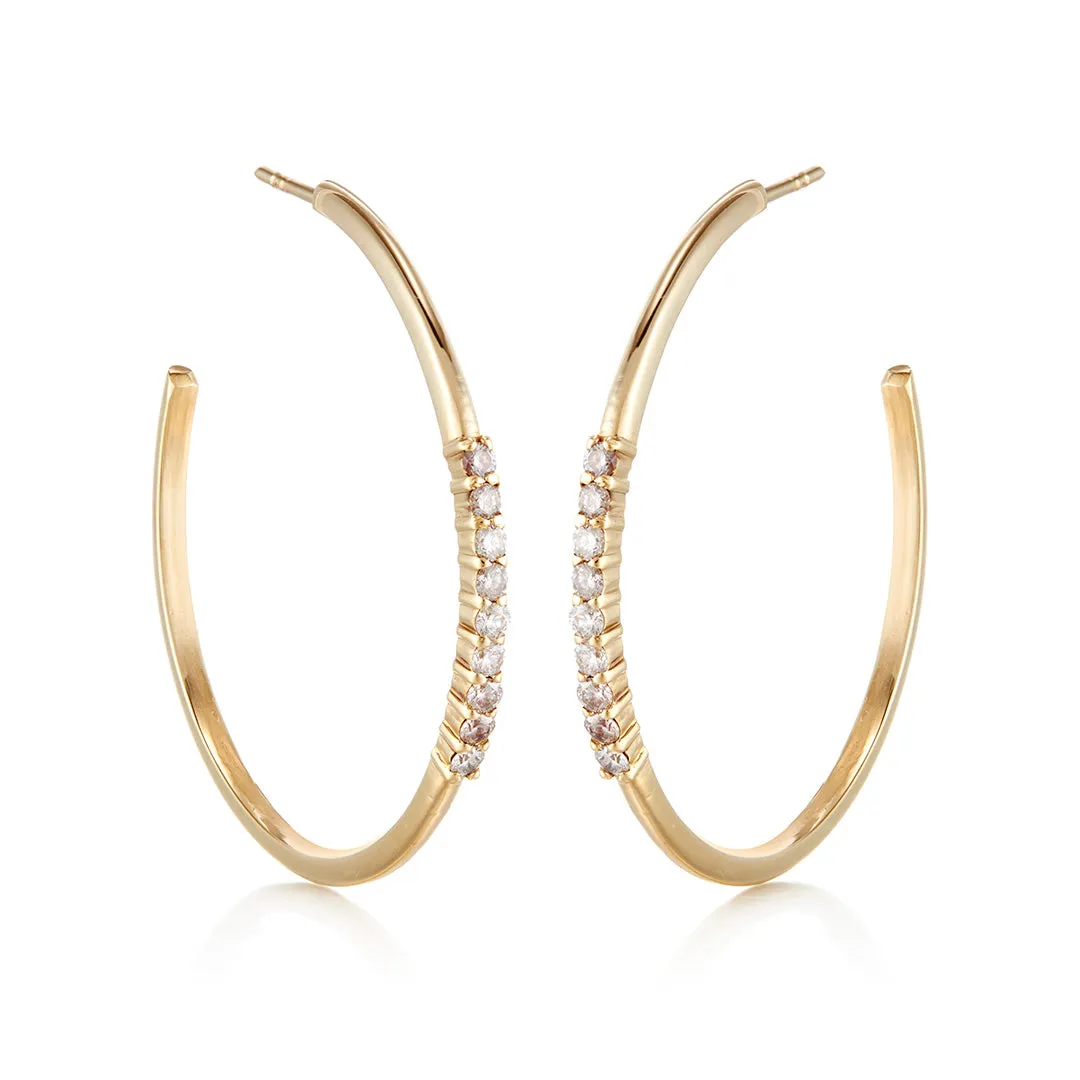 Diamond Tennis Hoop Earrings