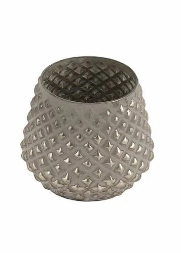 Diamond Glass Planter, Grey (Set of 2)