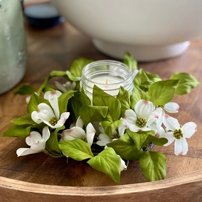 Dogwood Mini Wreath-Candle Ring xl flower pot  