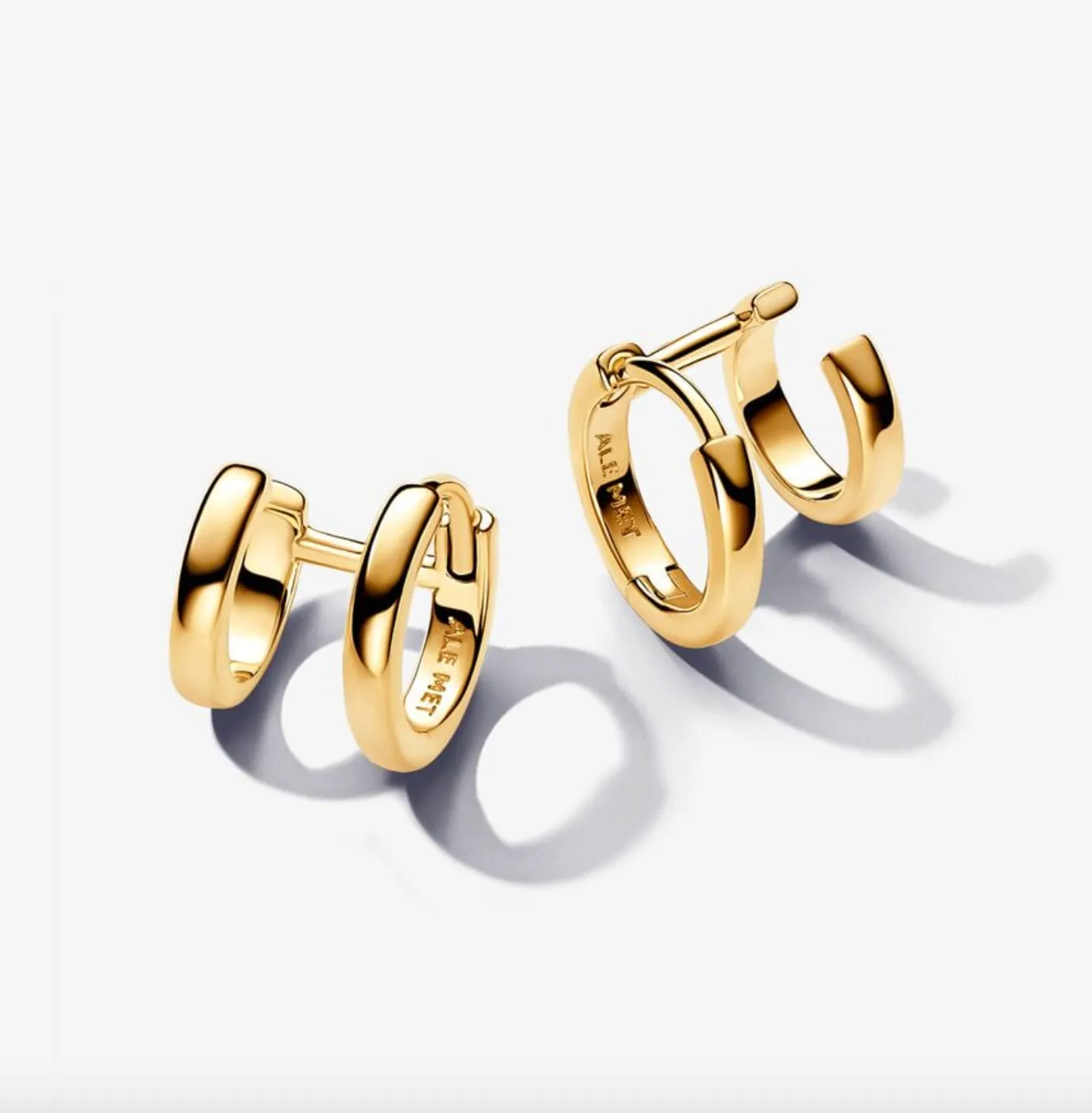 Double Huggie Hoop Earrings