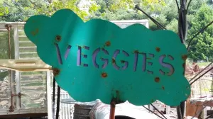 Double Tin Sign Stake decorative plants  