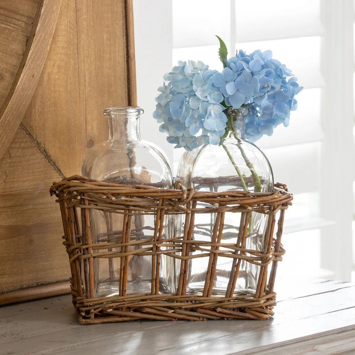 Double Willow Tonic Bottle Vase dried flowers  