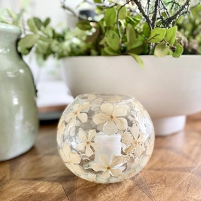 Dried Floral Glass Bowl outdoor greenery  