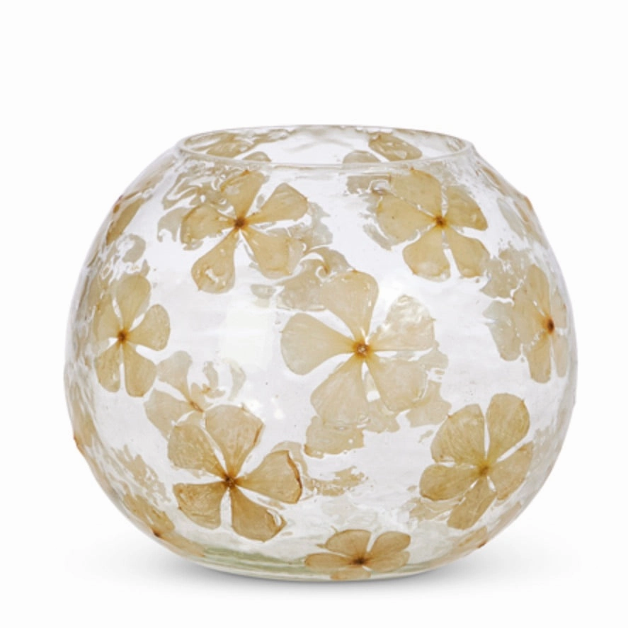 Dried Floral Glass Bowl