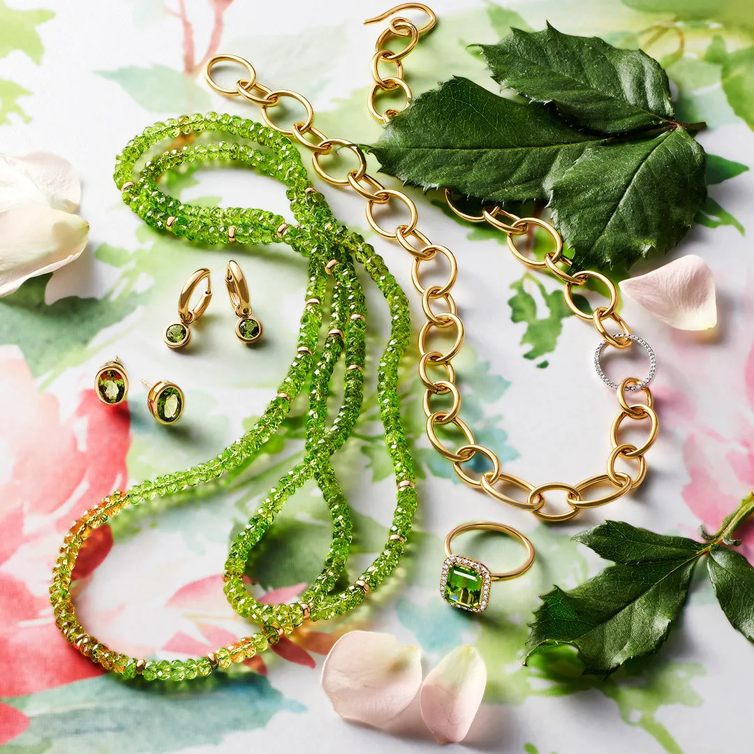 Droplet Hoop Earrings in Peridot
