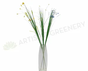 DS0006 Grass Bunch with Coloured Tips 90cm dried green plant  