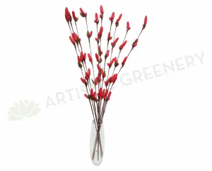 DS0041C Decorative Sticks with Hanging Flowers 103cm Red dried green plant  