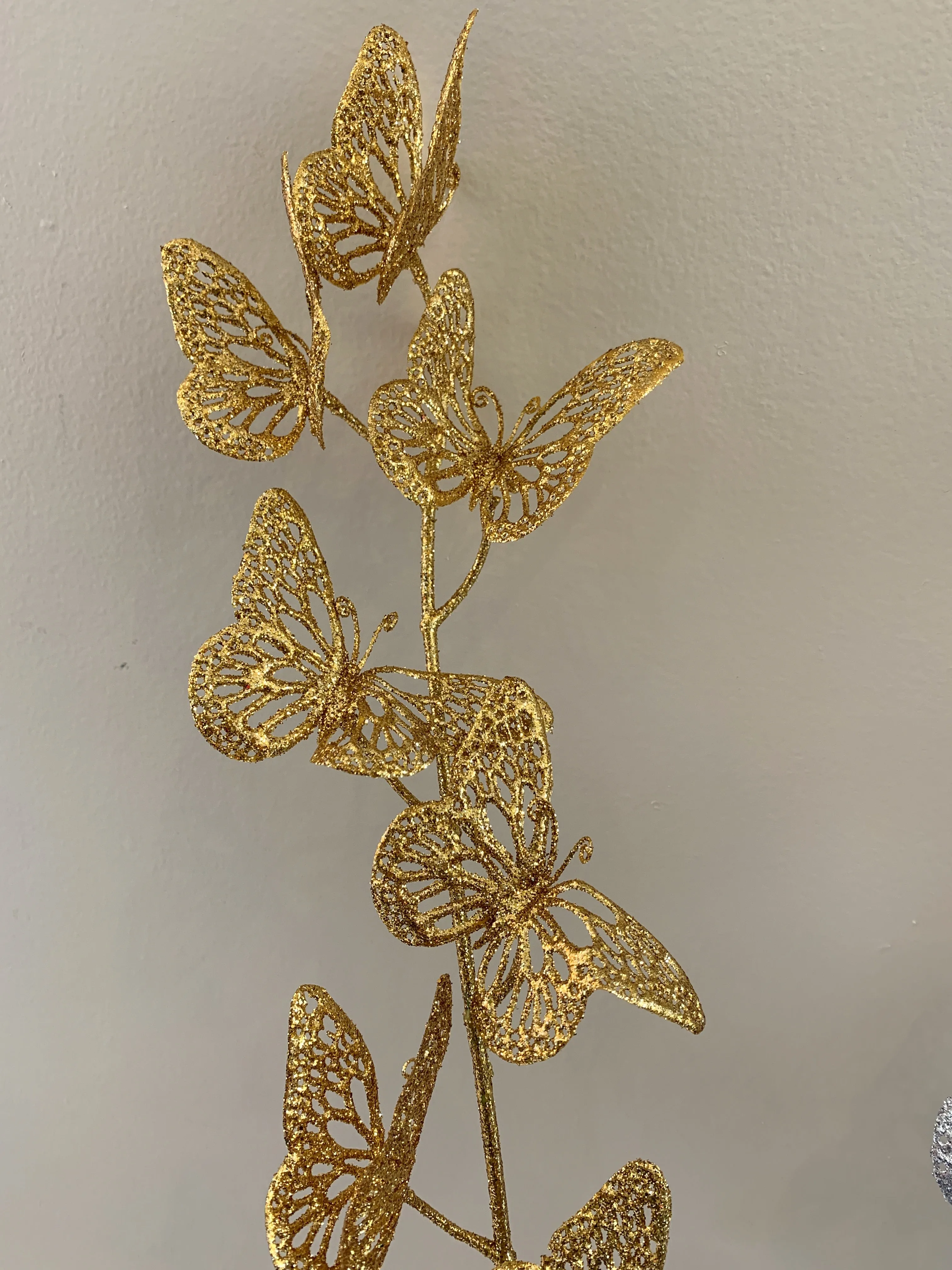 DS0046 Butterfly Glitter Stick 93cm Gold / Silver