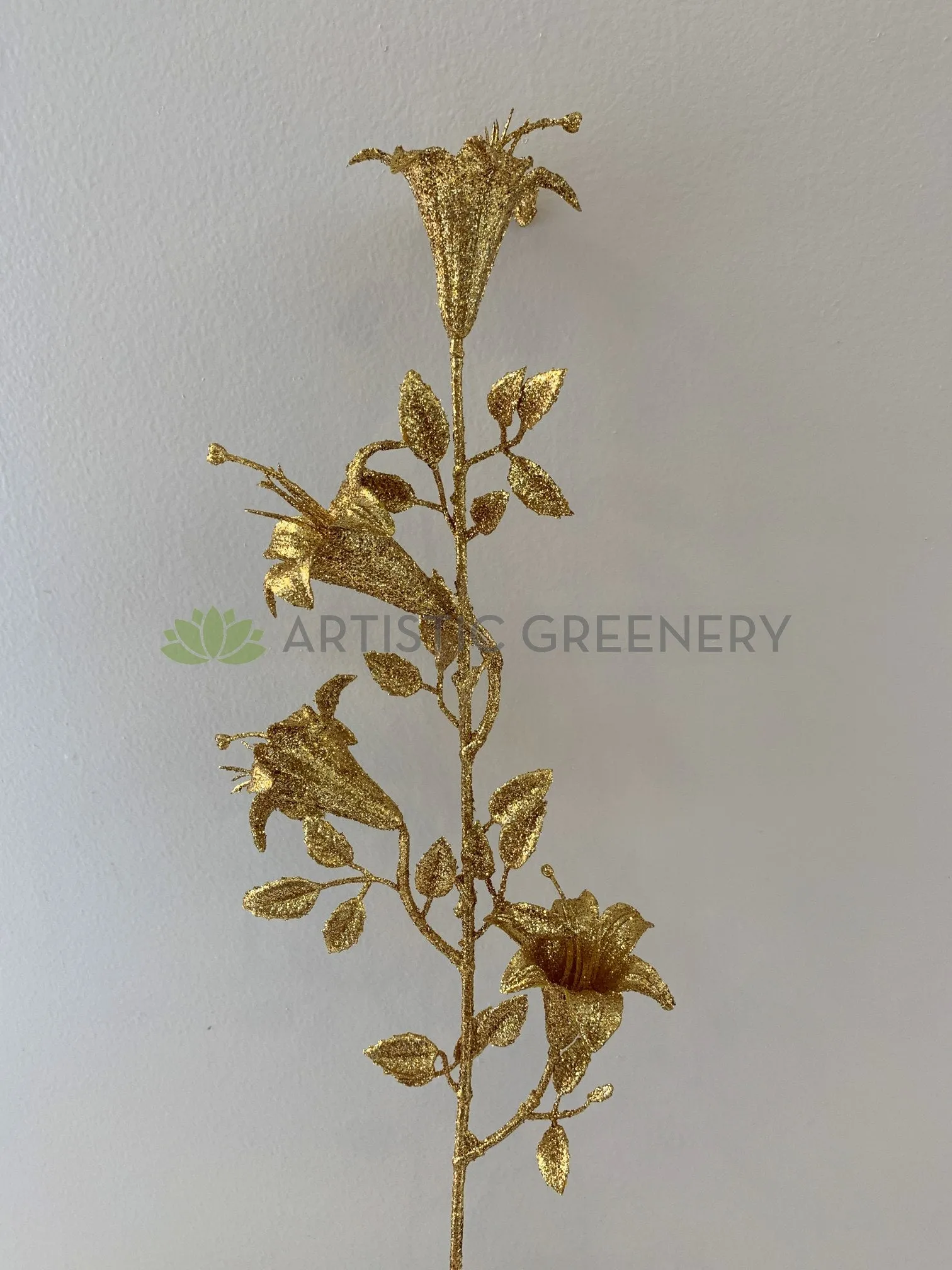 DS0047S Glitter Lily Stem 71cm Gold
