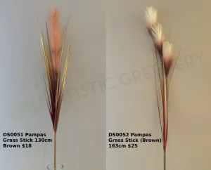 DS0051 & DS0052 Wild Grass Bunch 130-163cm 2 Styles Orange dried green plant  