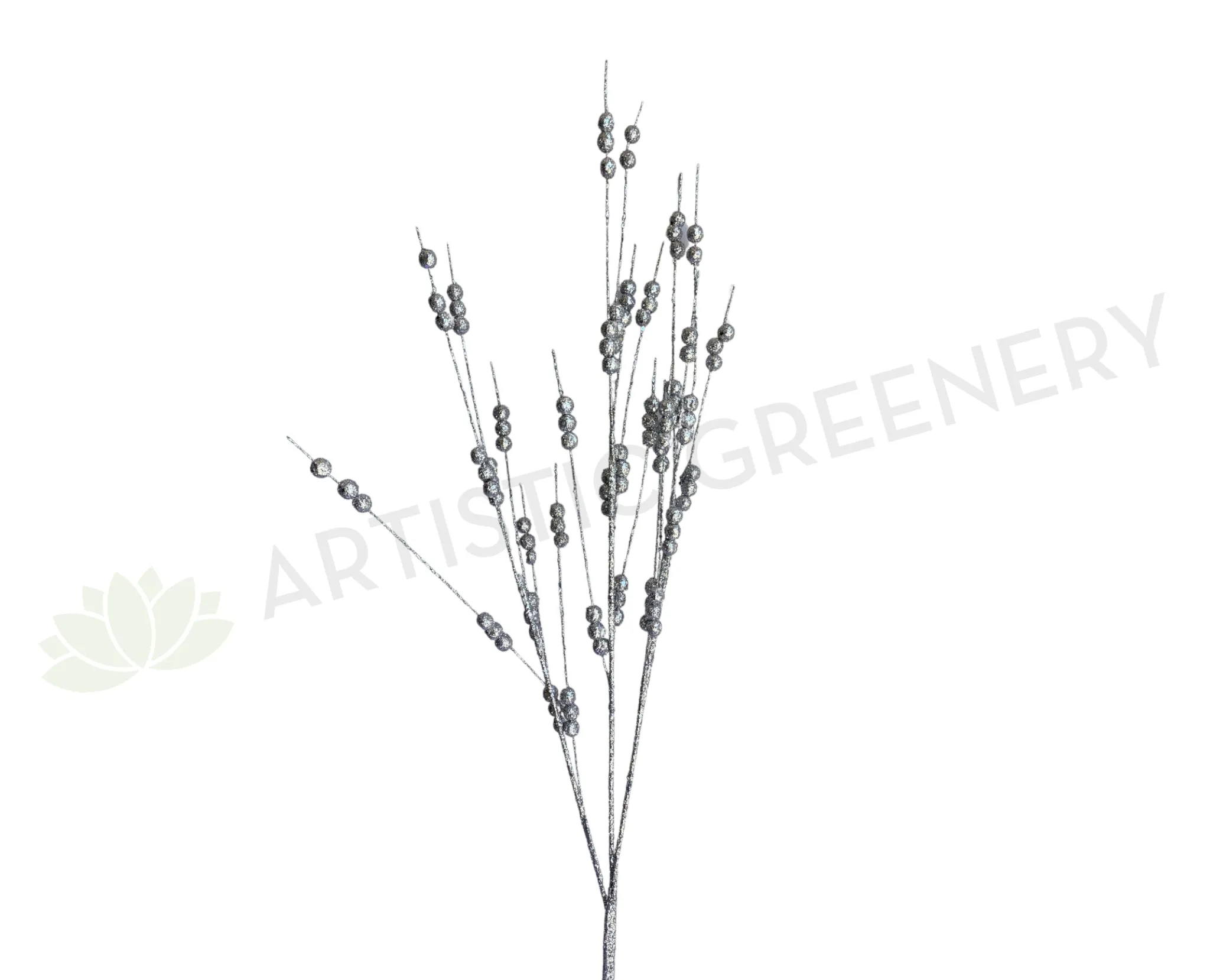 DS0053 Silver Glitter Sticks 116cm dried green plant  