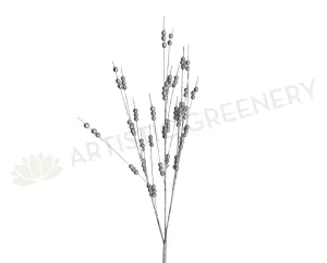 DS0053 Silver Glitter Sticks 116cm dried green plant  