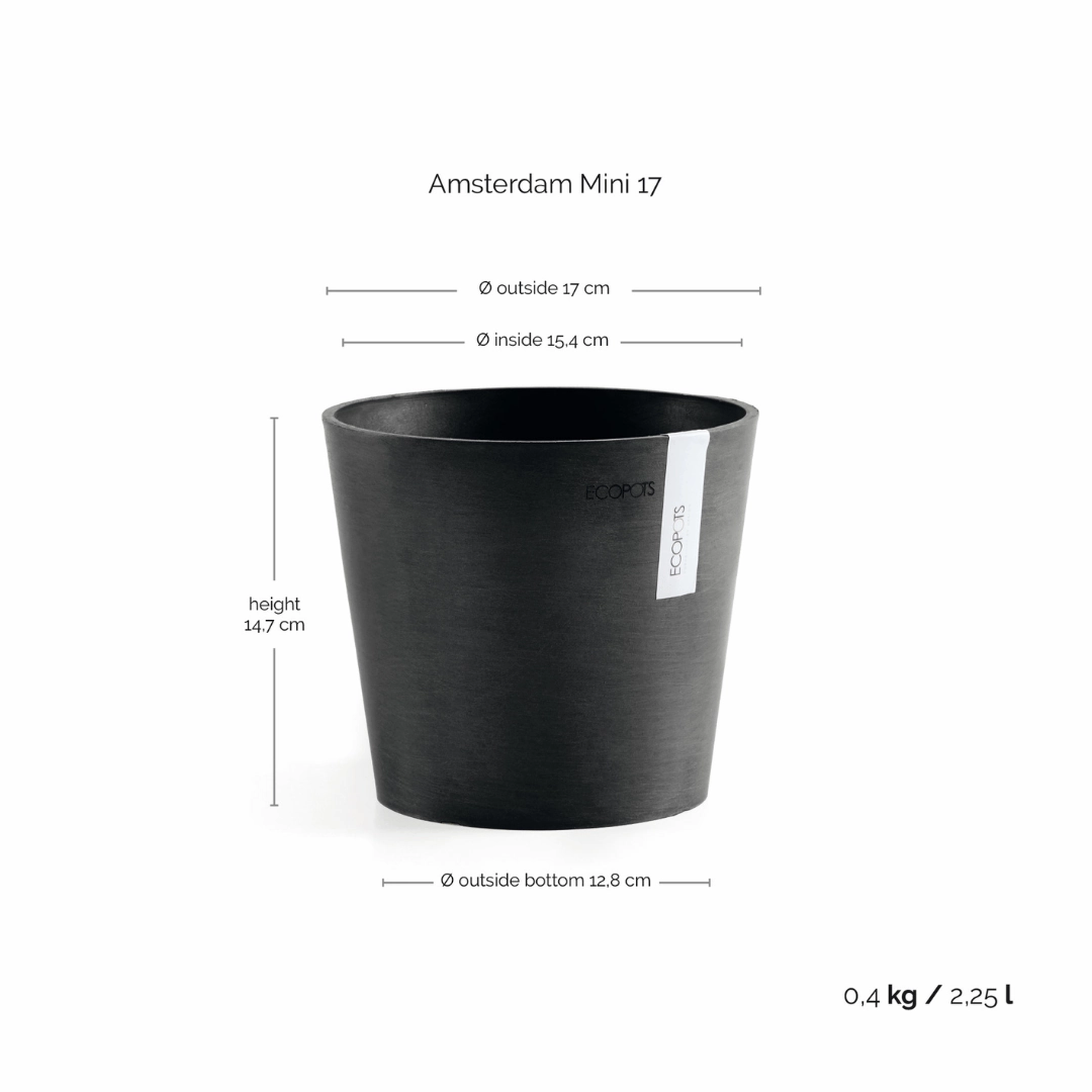 Ecopots Amsterdam Mini Pot Dark Grey