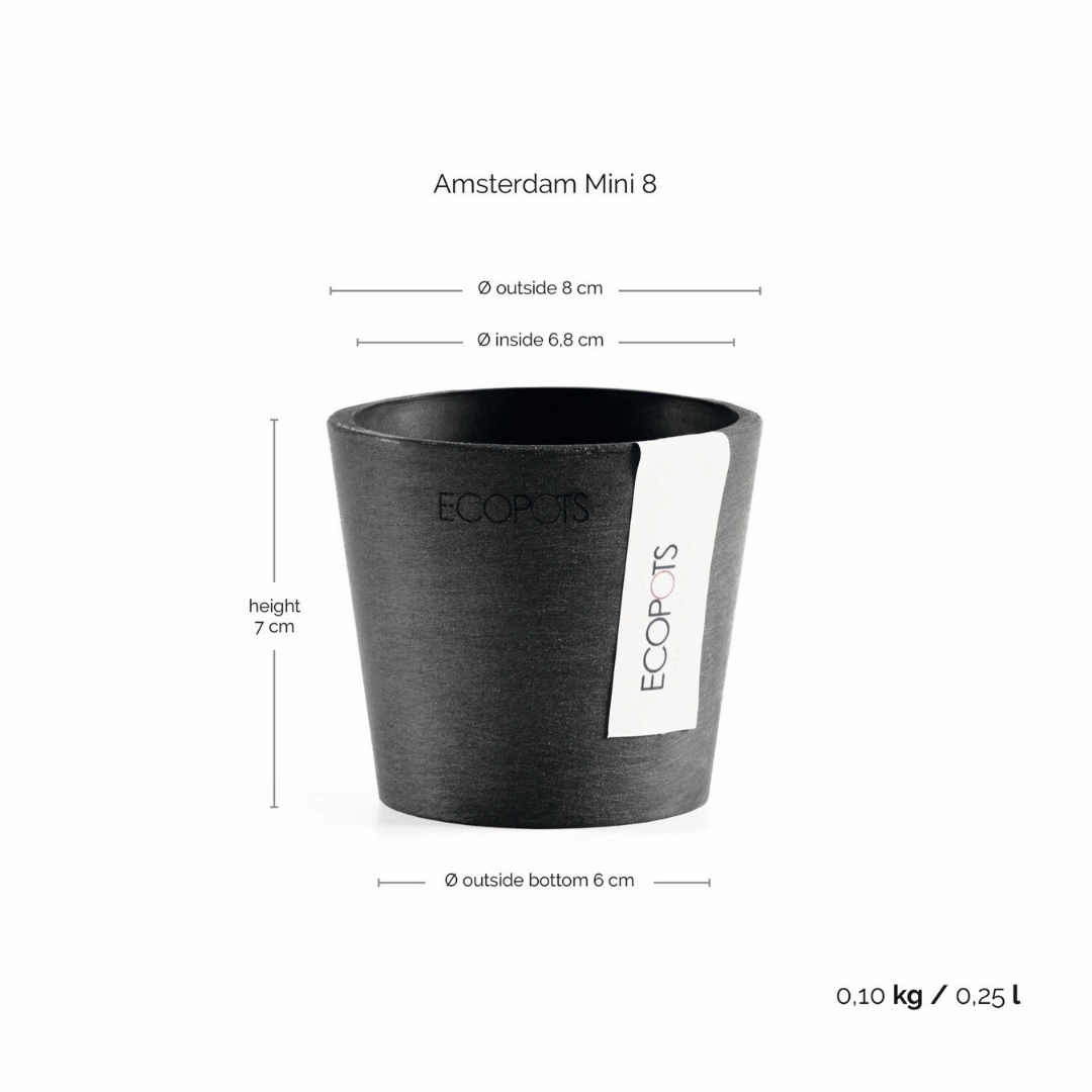 Ecopots Amsterdam Mini Pot Dark Grey