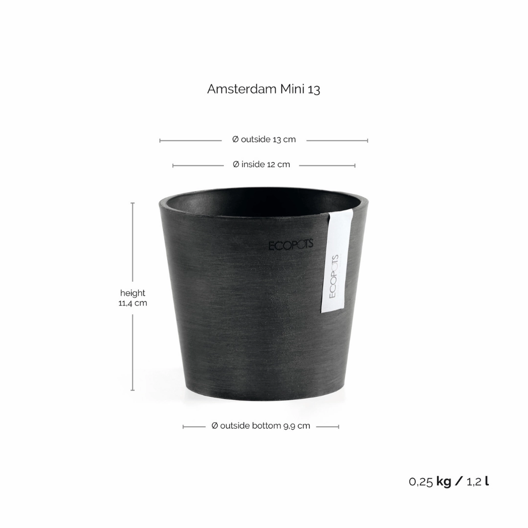 Ecopots Amsterdam Mini Pot Dark Grey