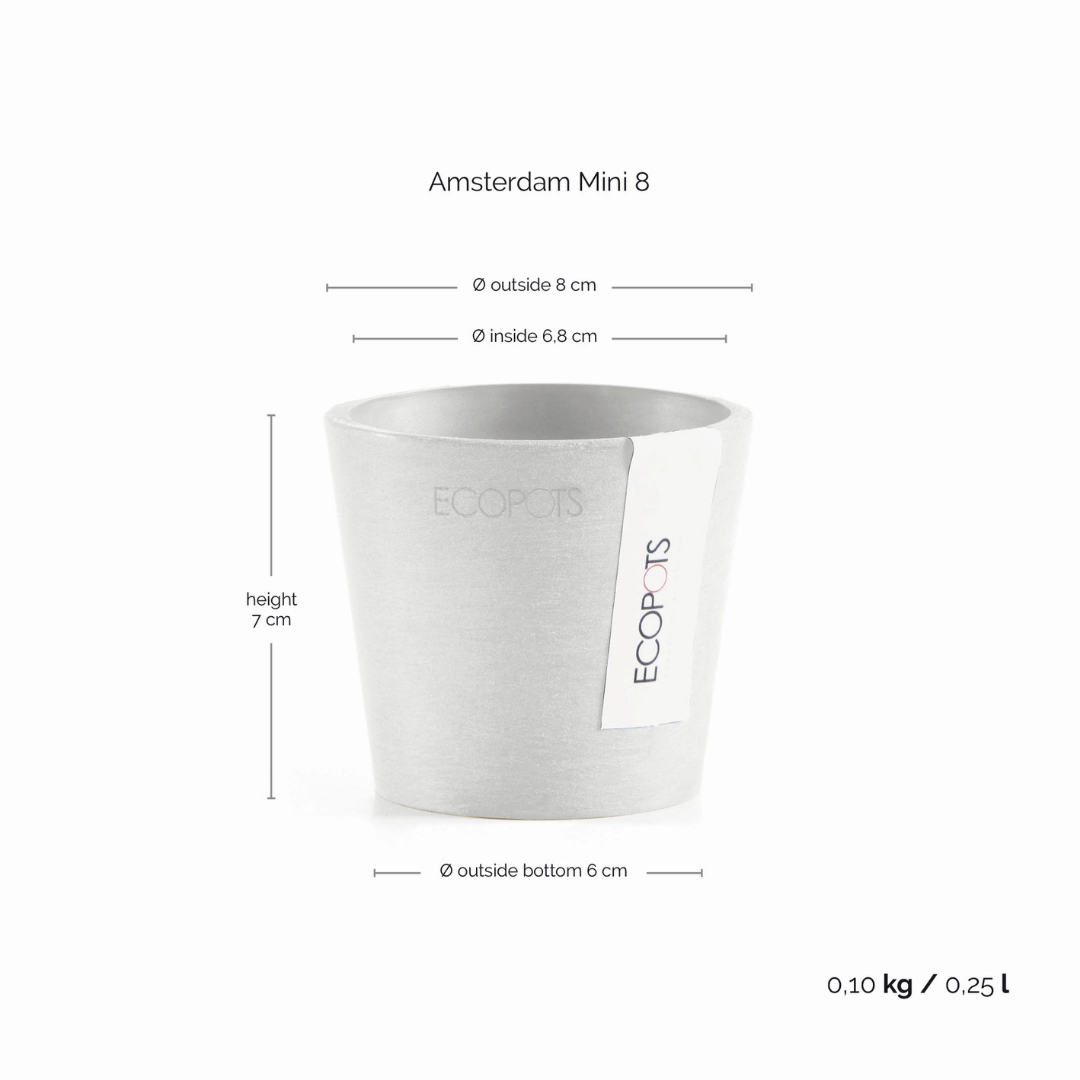 Ecopots Amsterdam Mini Pot Pure White