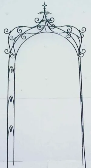 Elegant Scrollwork Ornate Arch decorative plants  