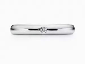 Elsa Peretti Tiffany & Co. Diamond Wedding Band Ring Platinum Size 5.5