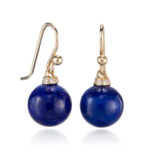 Empress Earrings in Lapis & Diamonds
