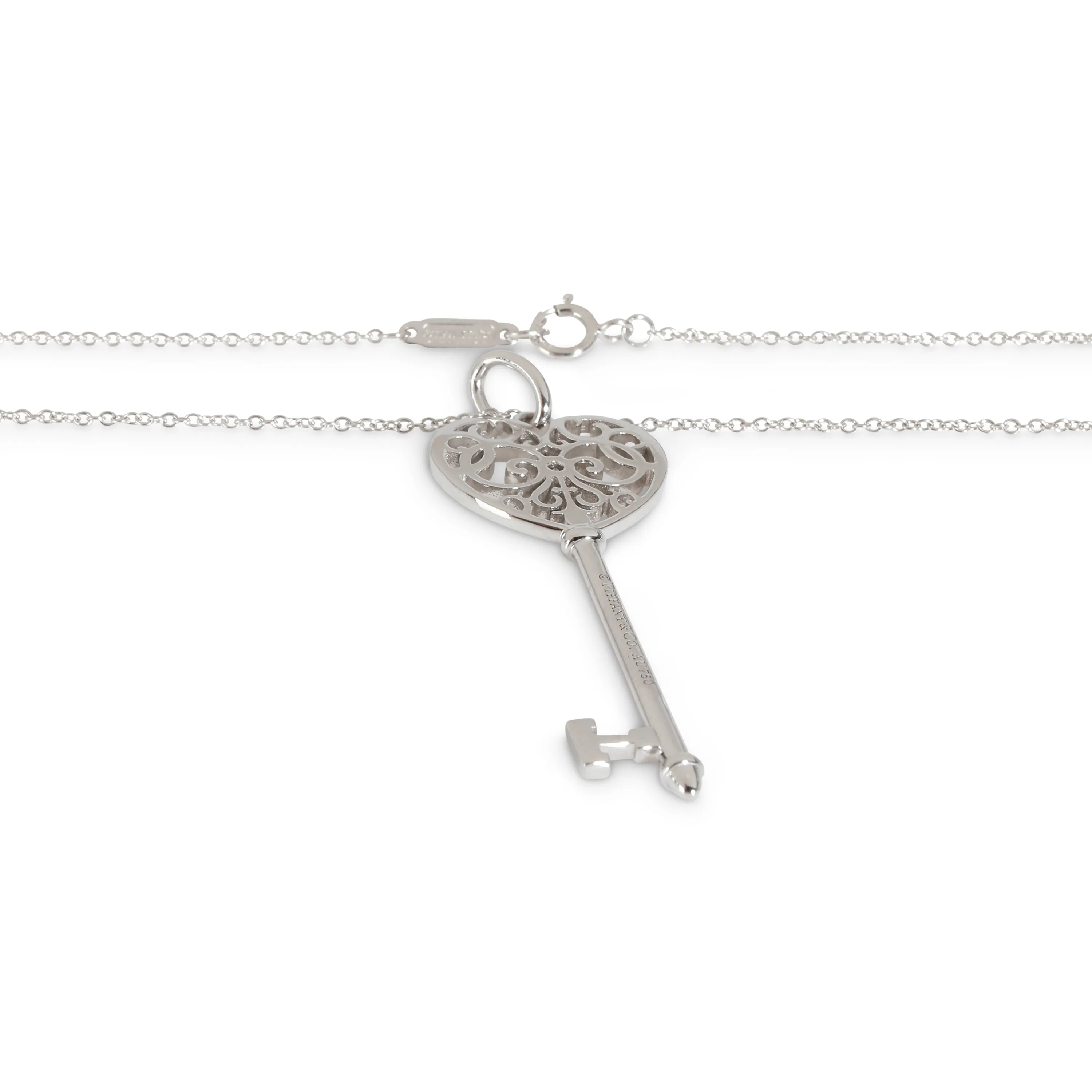 Enchant Key Pendant in 18k White Gold 0.05 CTW