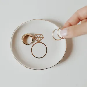 Engagement Ring Jewelry Dish dried flowers  