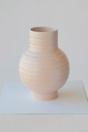 Essential Blush Ceramic Vase Large dried green plant  