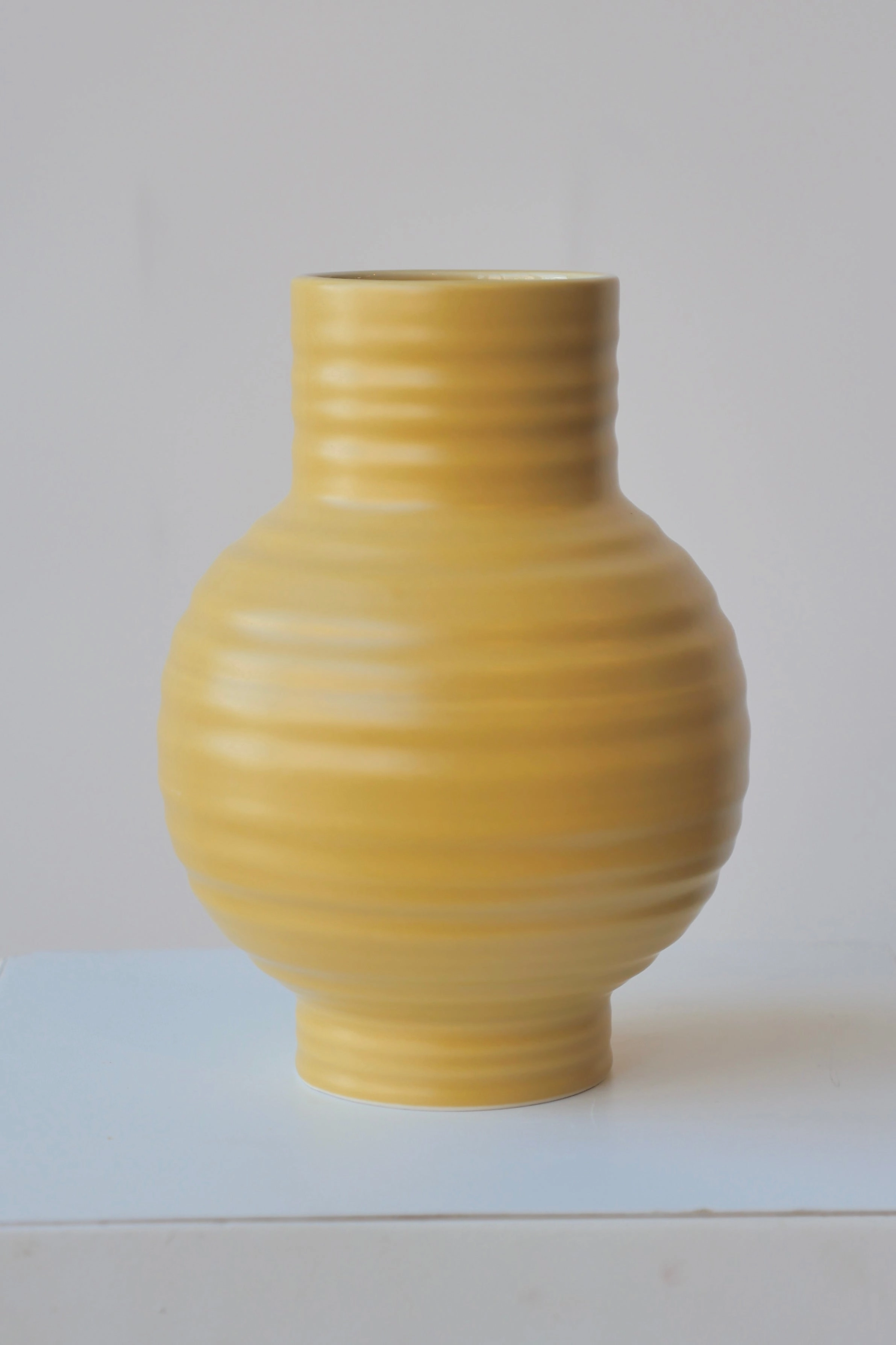 Essential Mustard Ceramic Vase Large dried green plant  