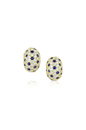 Estate Van Cleef & Arpels Sapphire and Diamond Bombe earrings.