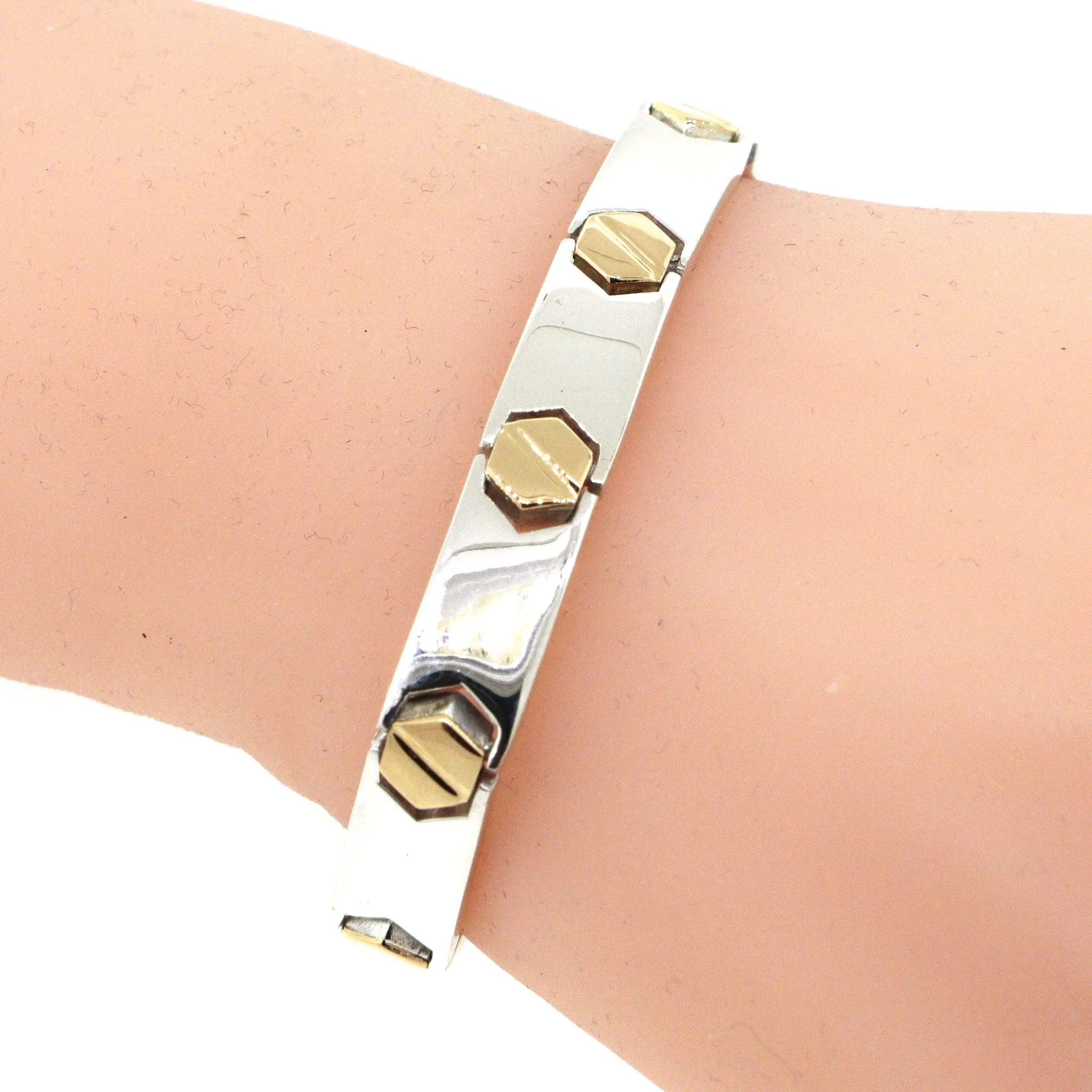 Estate?Bayanihan Sterling Silver and 18k Gold Bracelet