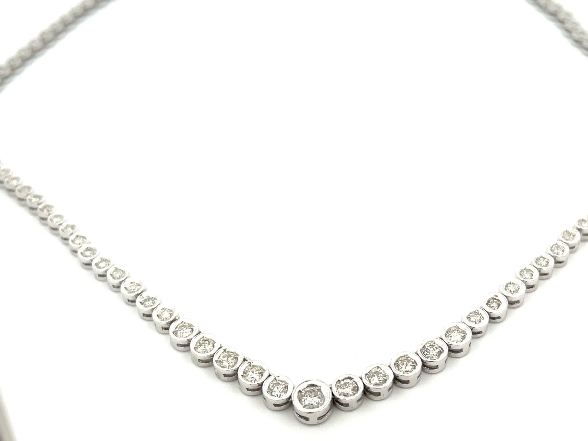 Eternity Diamond Necklace In Platinum
