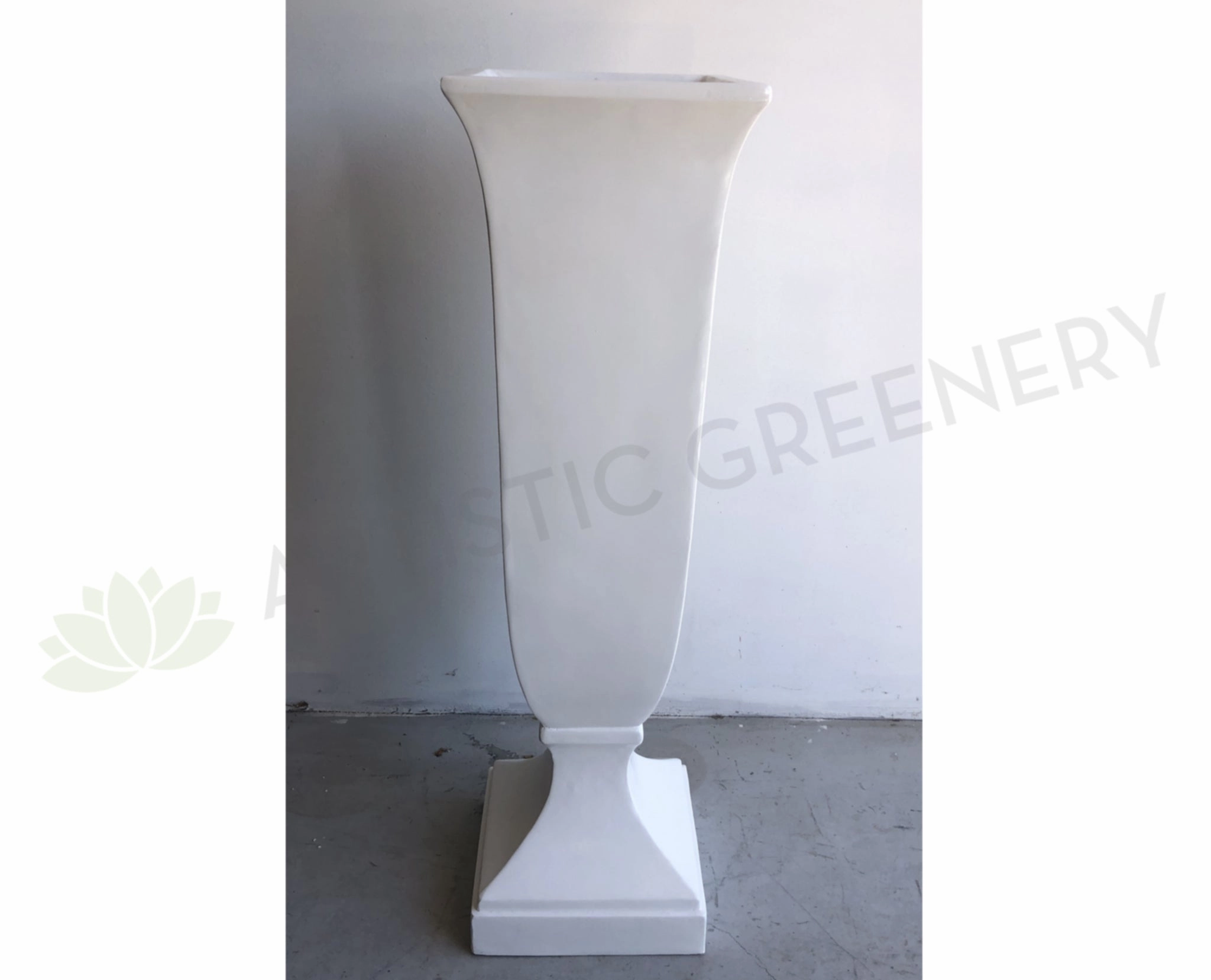 European Classic Style Fiberglass Vase - White (Code: FG1665) outdoor greenery  