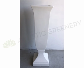 European Classic Style Fiberglass Vase - White (Code: FG1665) outdoor greenery  