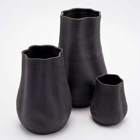 Everly - Vase Raw Noir mini ornamental plant  