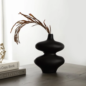 Ewan Black Vase outdoor greenery  