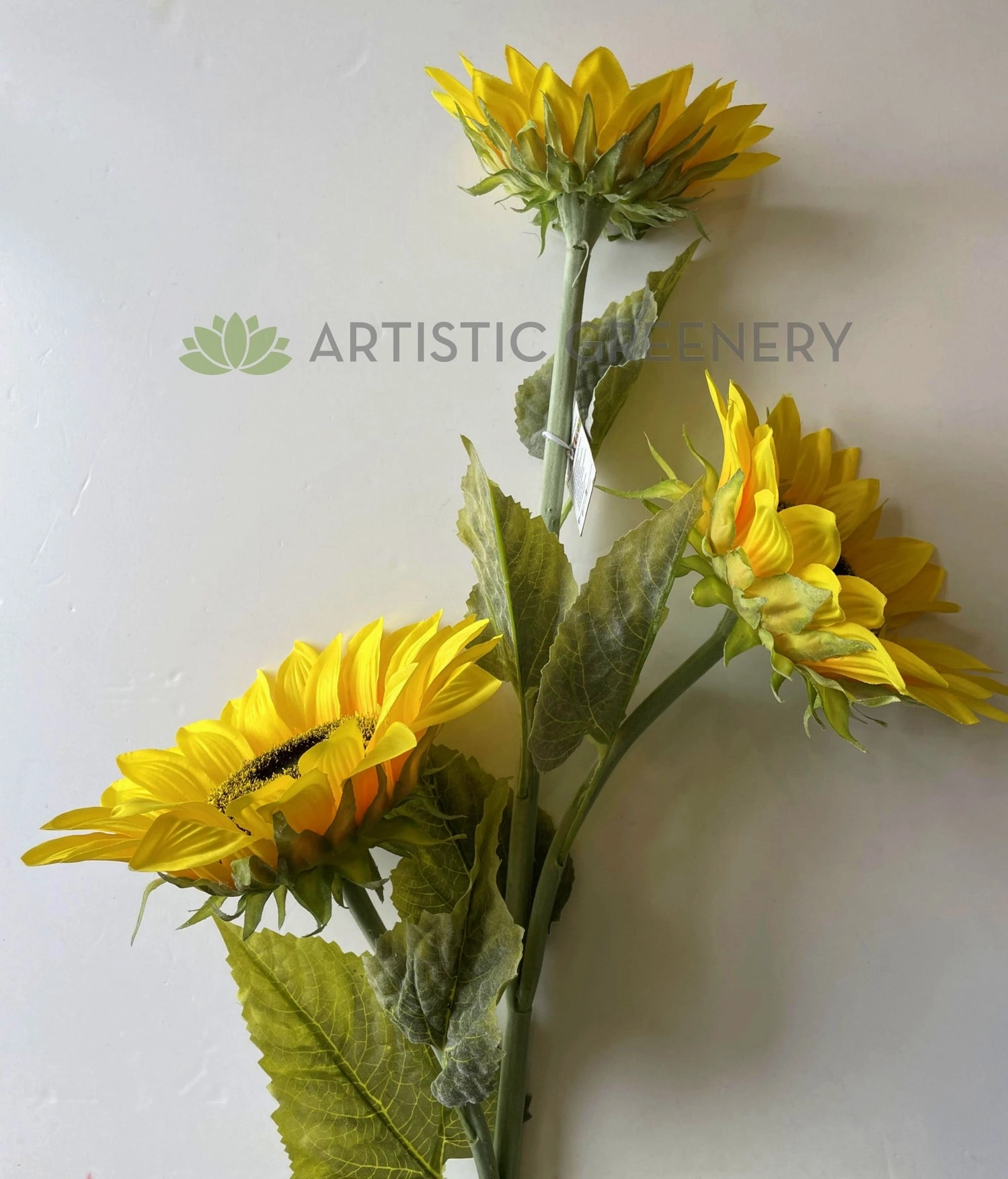 F0026 Large Sunflower Spray 130cm Yellow