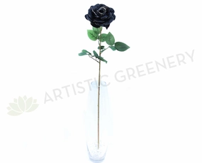 F0027 Rose with Gold GIitter 73cm Black / Pale Orange outdoor greenery  