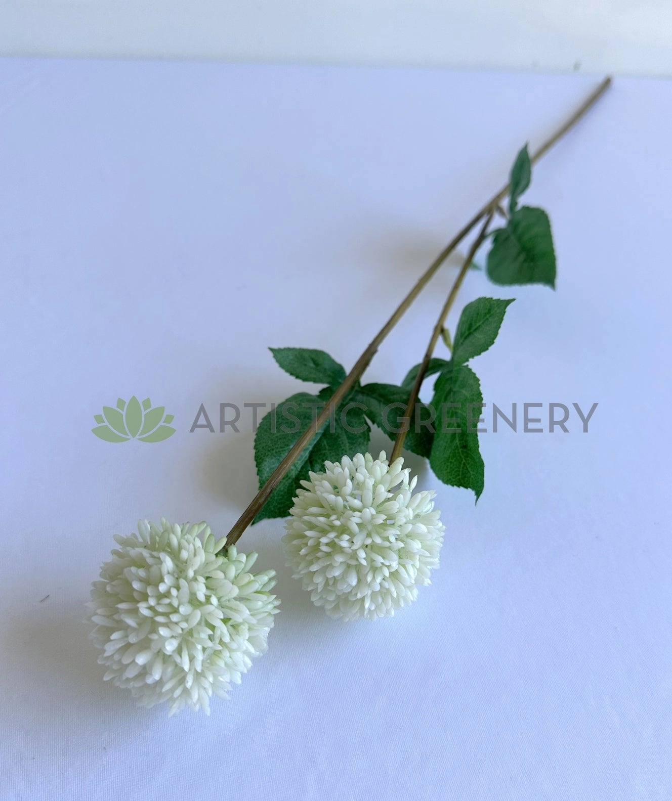 F0040SML Single Allium / Onion Ball Stem 63cm White