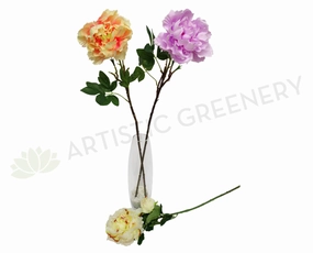 F0055 Peony Single Stem 95cm 3 Colours indoor houseplants  